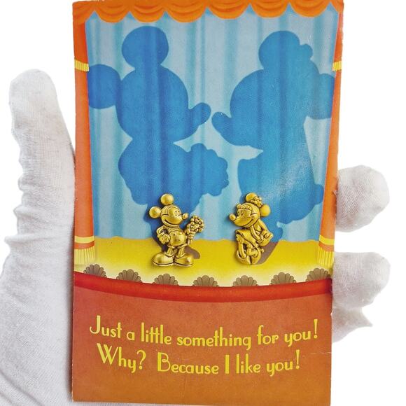 Disney X Hallmark Minnie & Mickey Brass Couples Pin Set - Picture 1 of 7